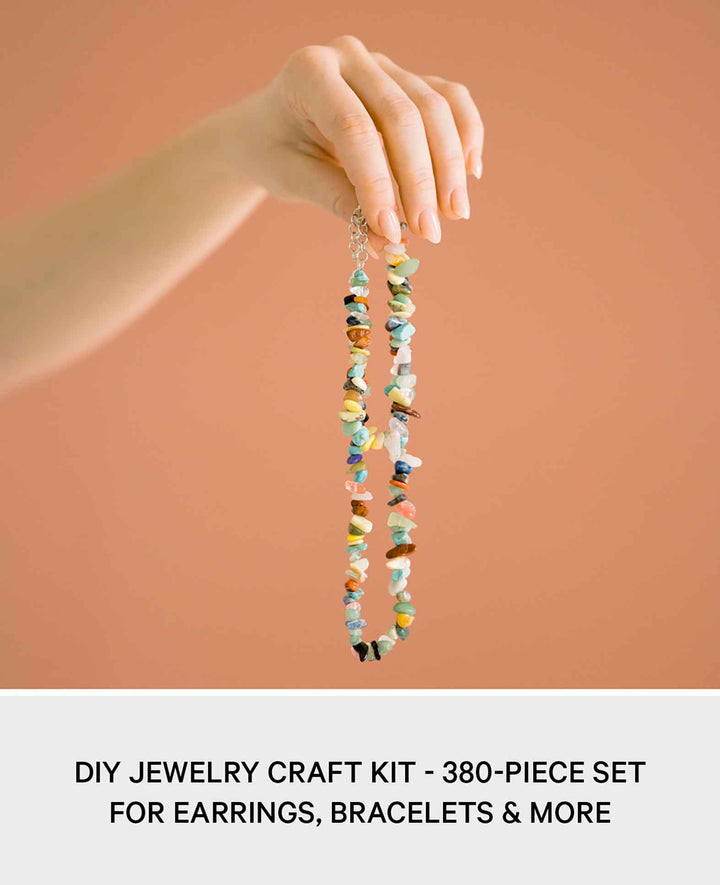 Kit de fabrication de bijoux en pierre naturelle, accessoires de bricolage, multicolore, 380 pièces