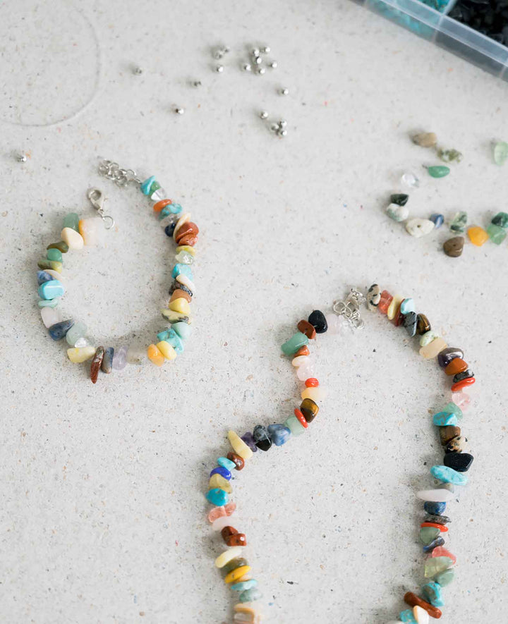 Kit de fabrication de bijoux en pierre naturelle, accessoires de bricolage, multicolore, 380 pièces