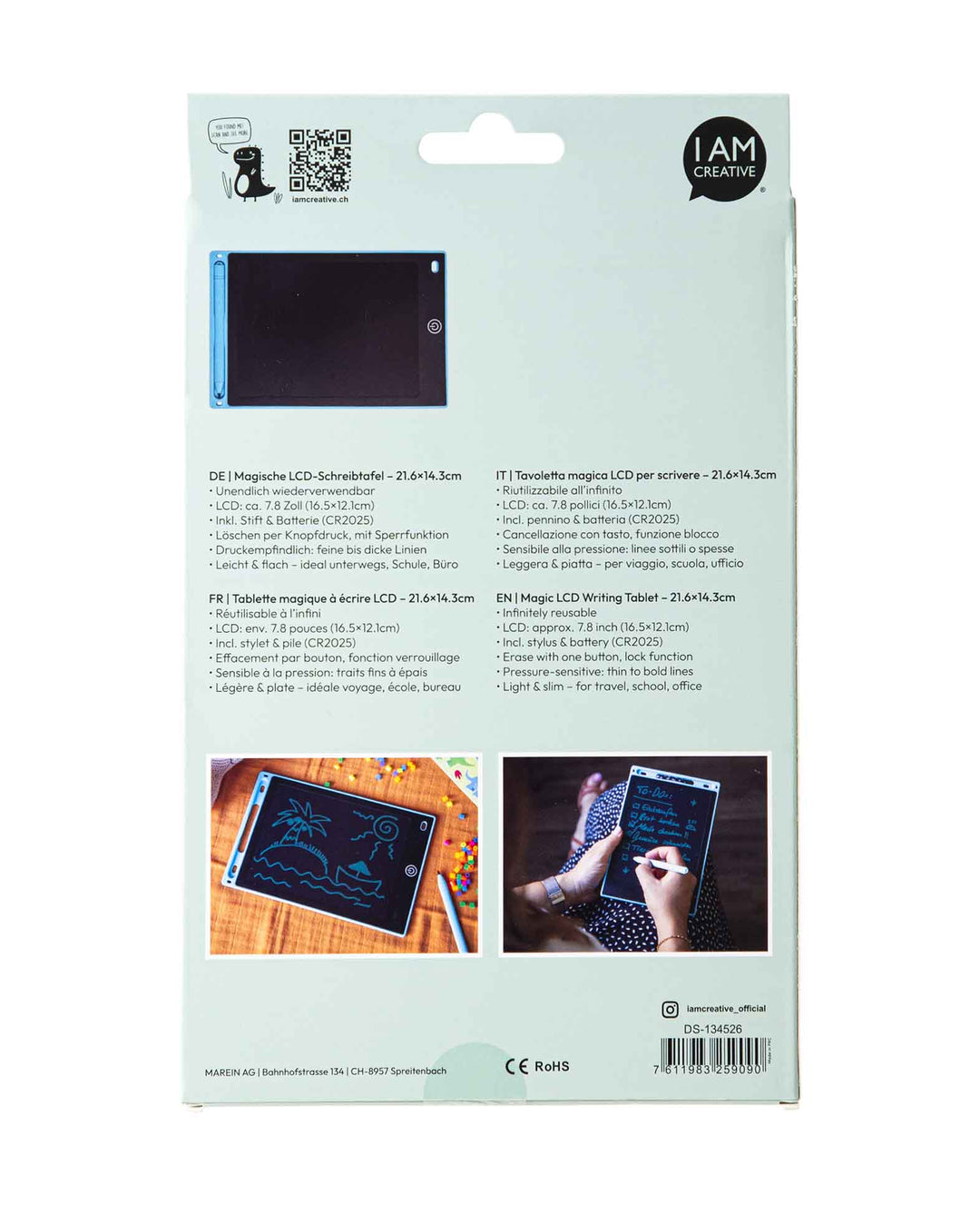 Magic LCD Writing Tablet with Magic Pen (incl. battery), 22x14.5cm