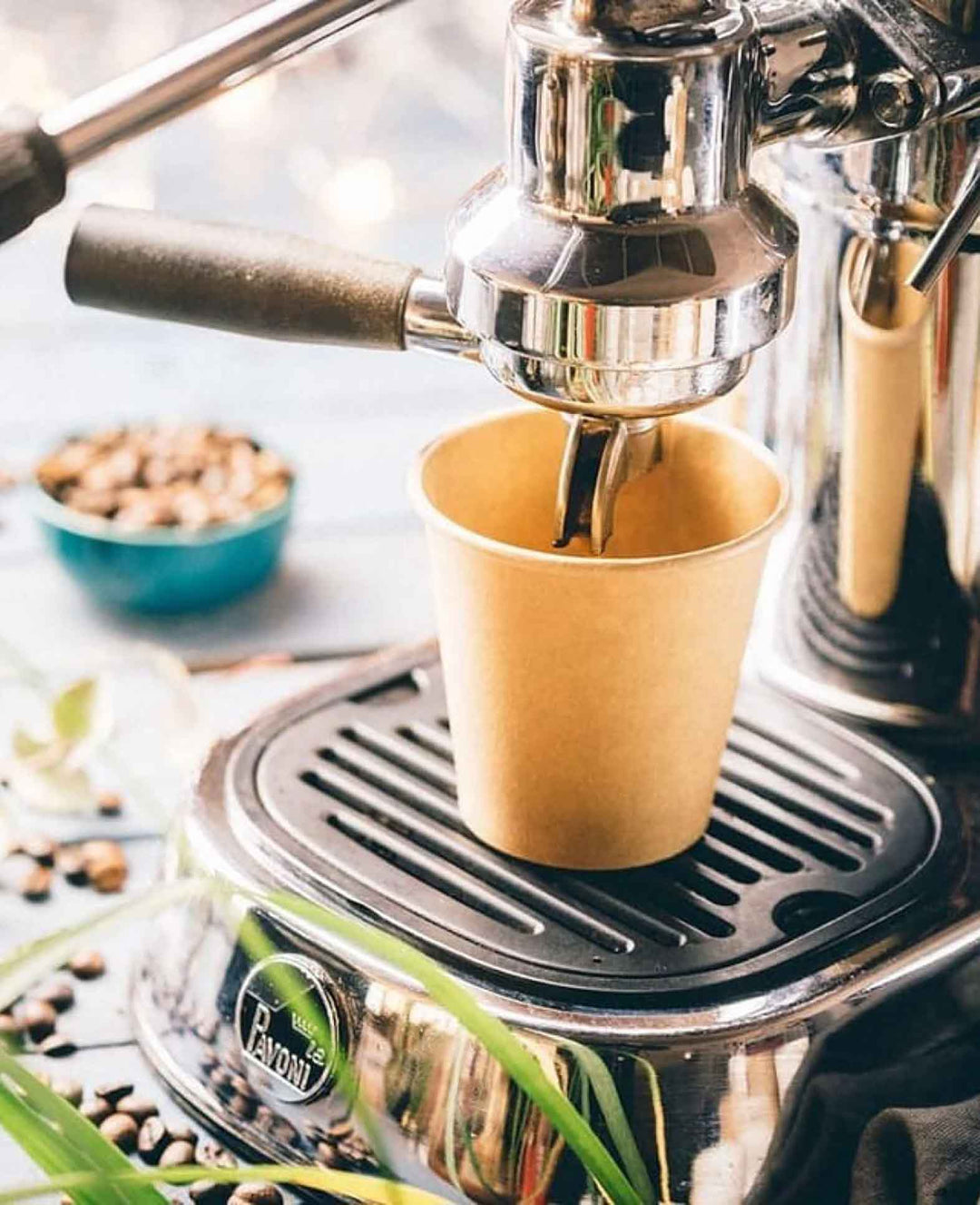 Disposable Paper Cups Party Tableware Drinking Cups - Brown, 245ml, 50 pcs.