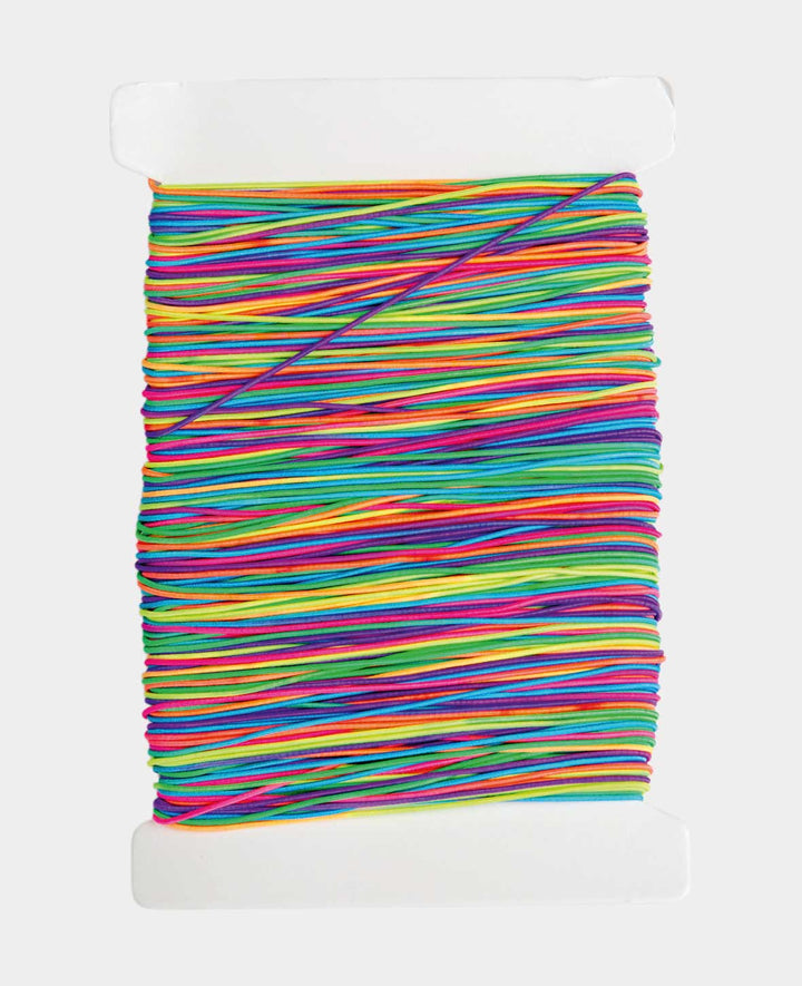 (100m) Ruban élastique en nylon DIY, 1mm, dégradé arc-en-ciel