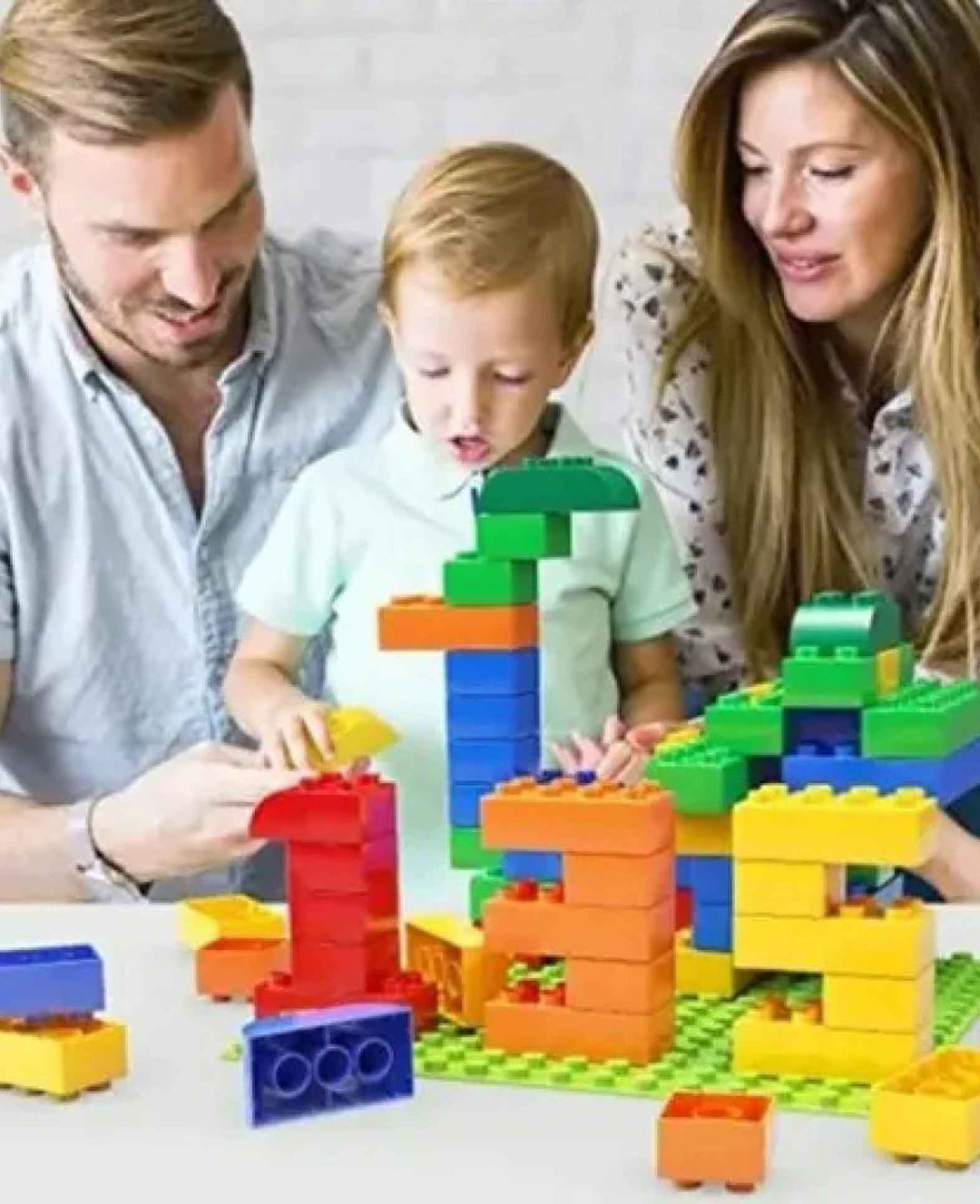 Grosse Kunststoff Bausteine für Kinder, Klemmbausteine, Bunt, 50 Stk.