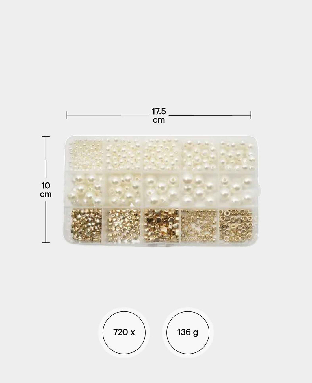 (720tlg.) Perlen DIY Schmuck Bastelset – Gold/Weiss