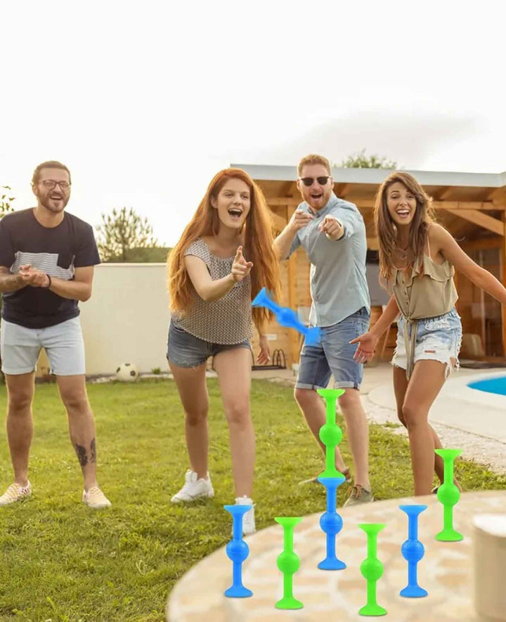 Suction Cup Throw Game Window Dart Game - Blue / Green, 9 Pcs.