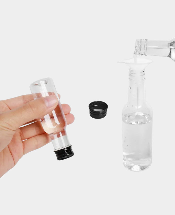 Bouteilles Mini Shot, réutilisables, 50 ml, transparentes, lot de 24