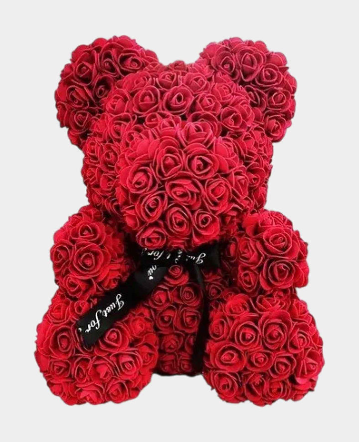 Romantischer Rosen Bär, 15x24cm, Rot