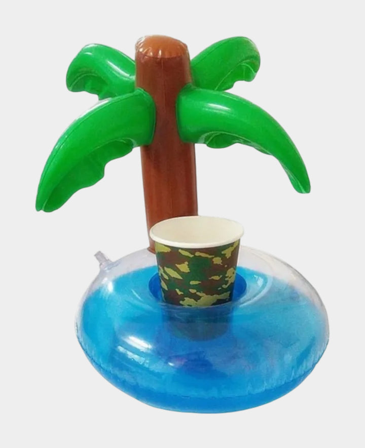 Porte-gobelet gonflable et glacière – Palmier noix de coco