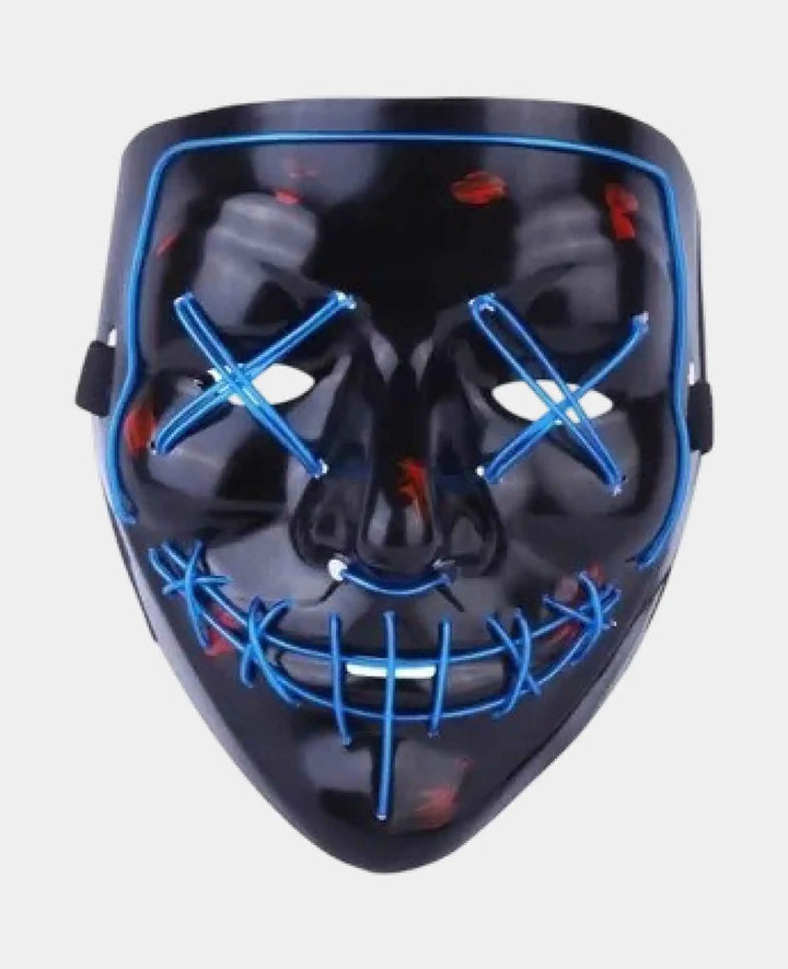 Masque de carnaval LED Monster Purge Masque de fête - Bleu / Noir