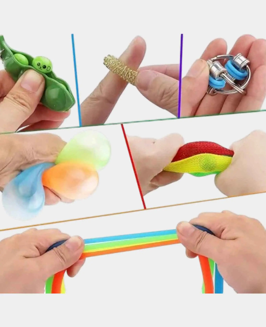 Anti-Stress Silicone Bubbles Pop It Fidget Games, Colorful, 35-Piece.