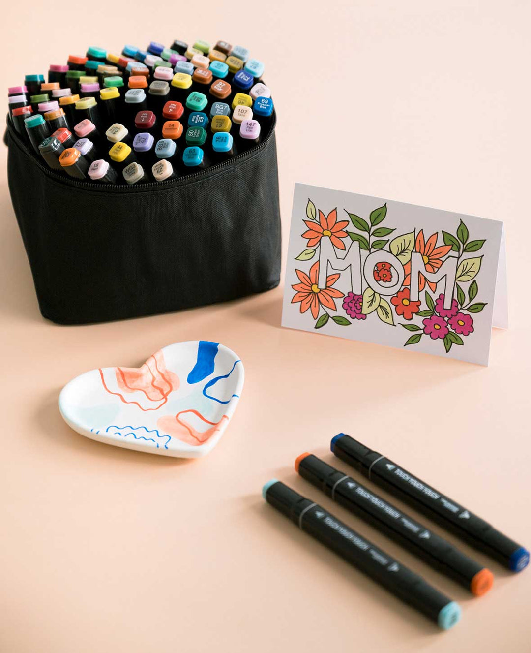 Waterproof Acrylic Felt Tip Pens, Dual Tip Markers + Carry Bag, 80 pcs.