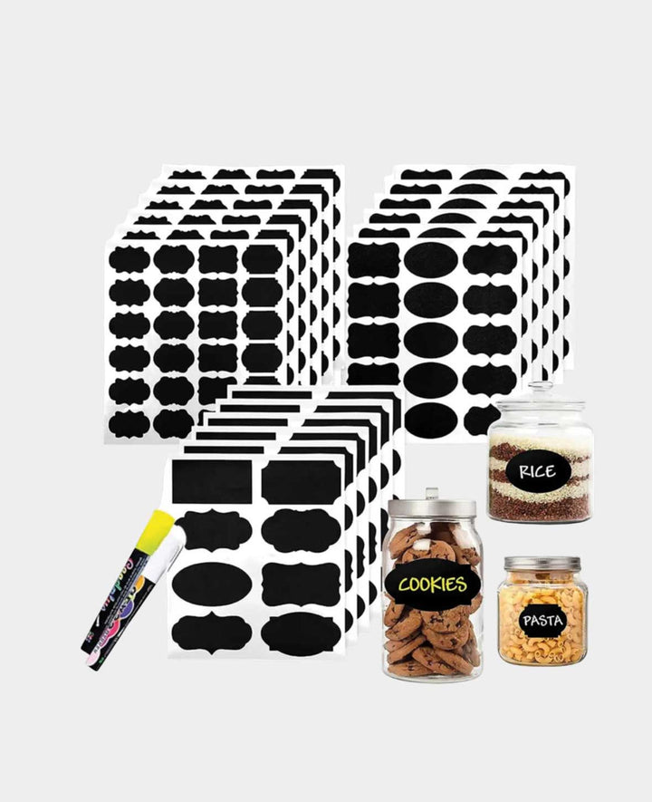 (282er) Etiketten Kreidetafel inkl. Marker – Schwarz