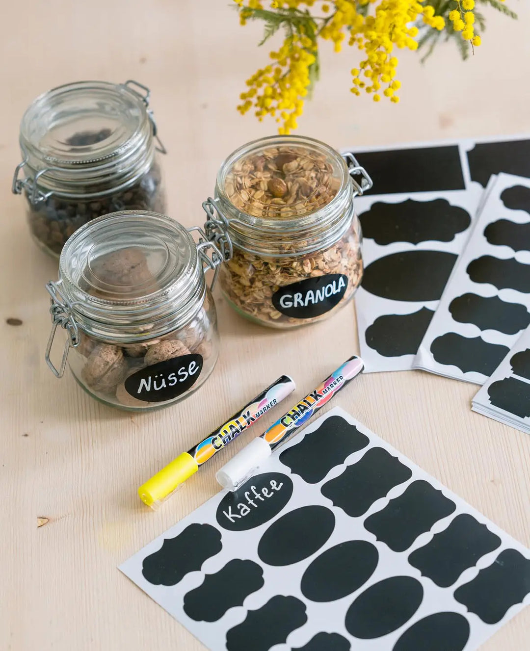 (282er) Etiketten Kreidetafel inkl. Marker – Schwarz