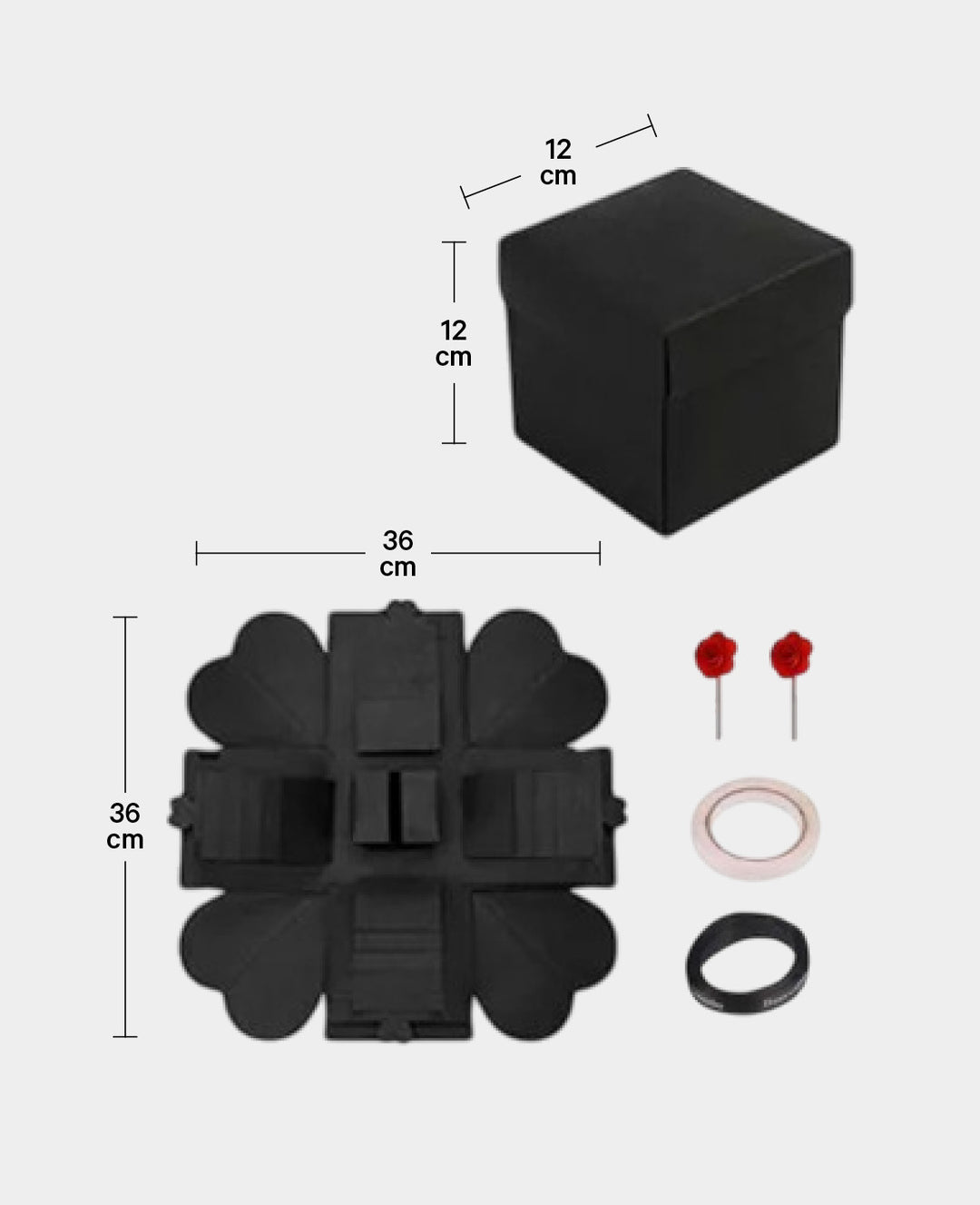 Boîte cadeau photo DIY faite à la main Boîte surprise - Noir