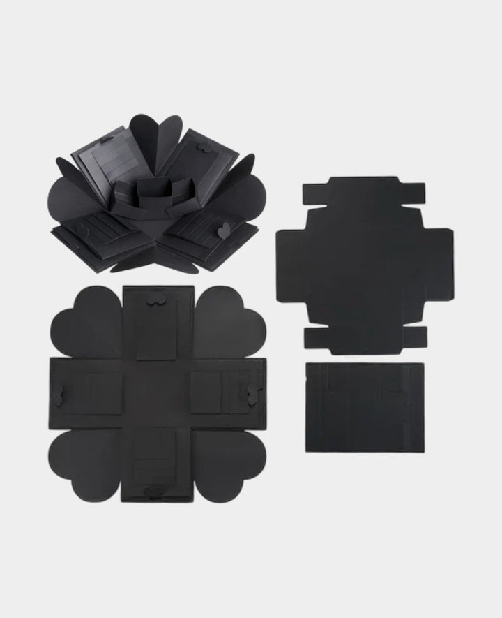 Boîte cadeau photo DIY faite à la main Boîte surprise - Noir