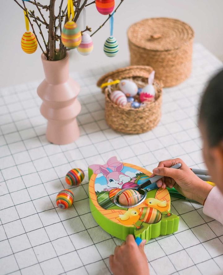 Eier Malmaschine Ostereier Mal Kit mit Spinner + Stifte, 12-tlg.