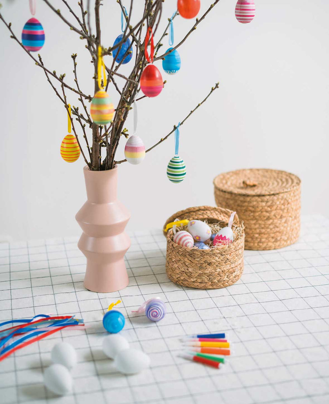 (156tlg.) DIY Bastel Ostereier Set mit Stiften &amp; Band