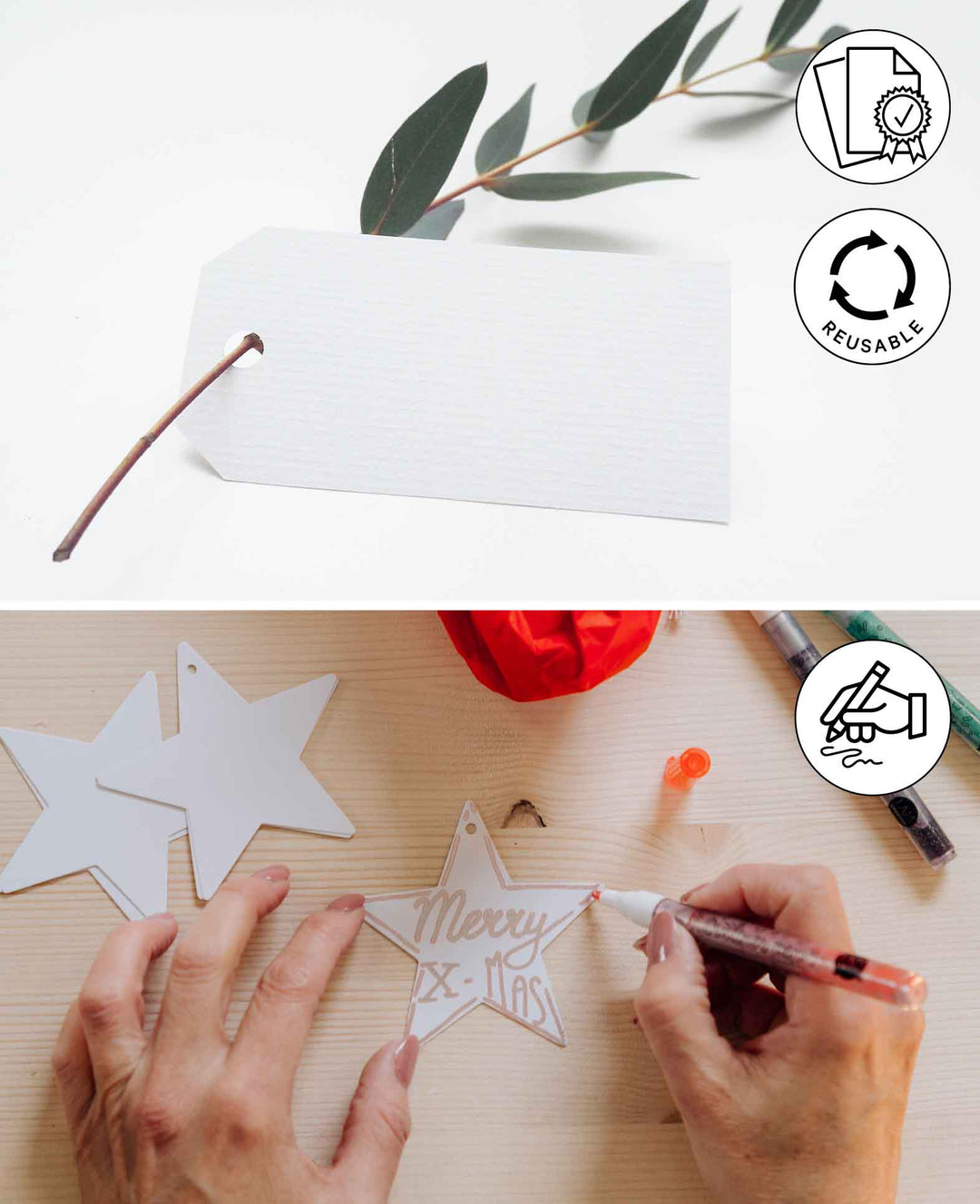 Geschenkanhänger in Papiertüte, 6 Stk.
