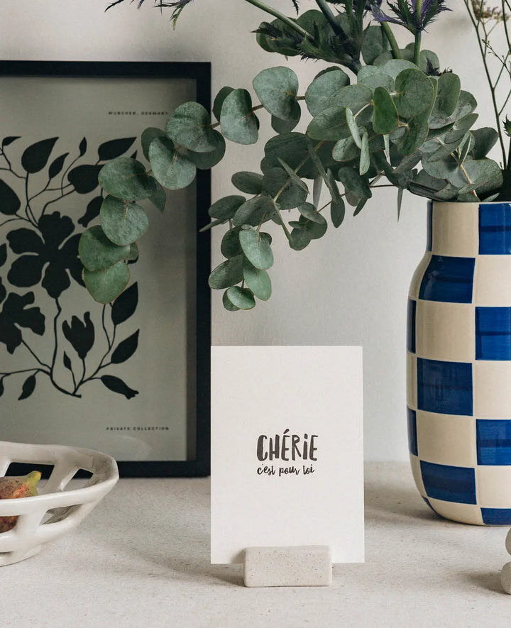 Greeting card / postcard, "Chérie c&