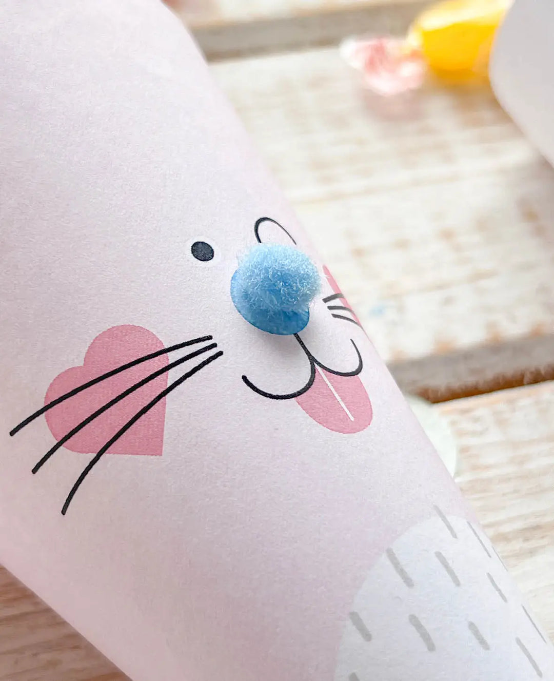 PDF template for download for bunny gift bags, A4 format