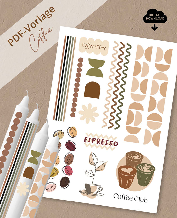 PDF-Vorlage zum Download, Motiv Kaffee