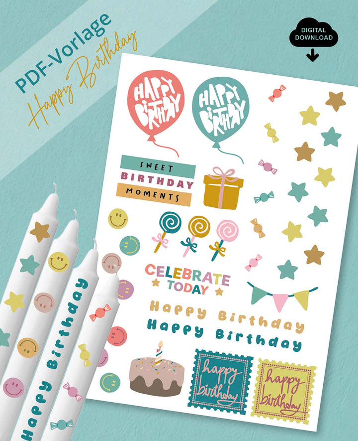 PDF-Vorlage zum Download, Motive Geburtstag