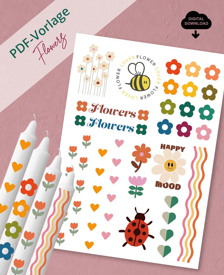 PDF-Vorlage zum Download, Motive Blumen