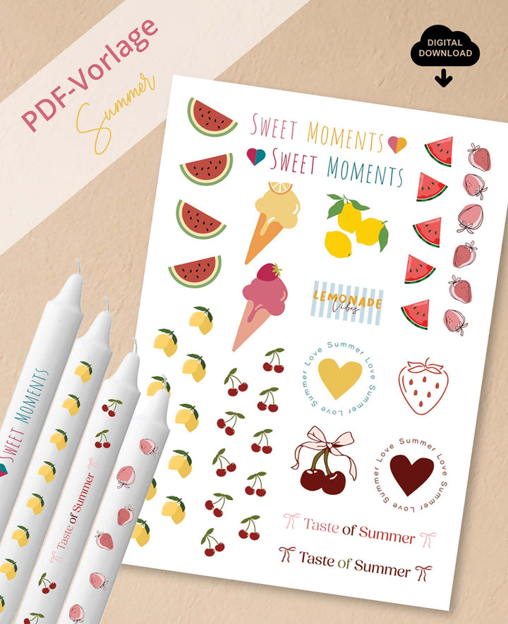 PDF-Vorlage zum Download, Motive Sommer