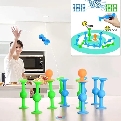 Suction Cup Throw Game Window Dart Game - Blue / Green, 9 Pcs.