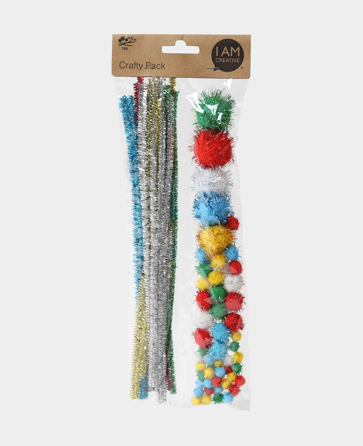 Chenille Pompons Set Glitter I Am Creative